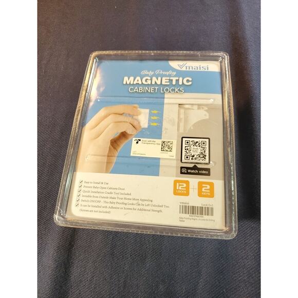 Vmaisi Baby Proofing Adhesive Magnetic 12 Cabinet Locks 2 Keys Easy Install - Picture 4 of 4